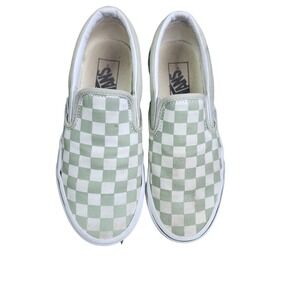 Vans® Unisex Classic Slip-On Sneakers in Desert Sage Checkerboard Size 4.5 M 6 W